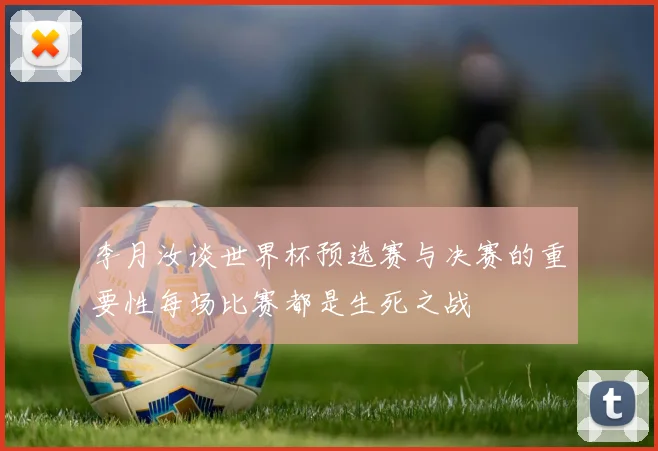 李月汝谈世界杯预选赛与决赛的重要性每场比赛都是生死之战
